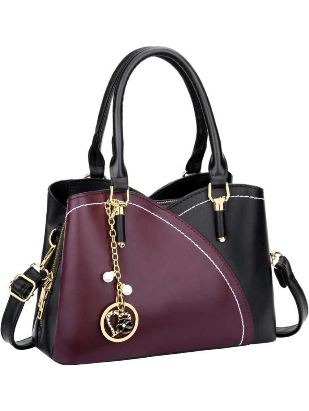 Stylish Triple Compartment Handbag for Women | Fashion Satchel & Shoulder Bag